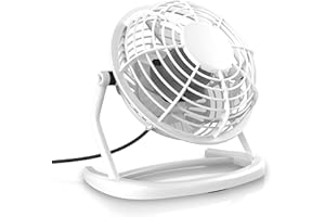 CSL-COMPUTER CSL - USB Ventilator - Tischventilator Fan Lüfter - optimal für den Schreibtisch inkl. An Aus-Schalter - PC MAC Notebook - in weiß