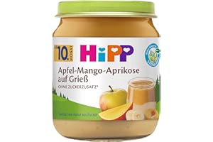‎HIPP HiPP Bio Apfel-Mango-Aprikose auf Grieß (6 x 200g), ab 10. Monat, ohne Zuckerzusatz, in bester Bio-Qualität