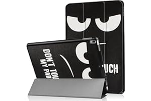 LOBWERK Custodia Protettiva per Apple iPad PRO 2017 10.5 Pollici Modello a1701/a1709 Ultra Slim Cover HardCase aufstellbar e Wake & Sleep Funzione + Gratis Stylus Touch Pen Nero C8