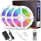 LED Strip Lights, Micacorn 15M 450LEDs RGB Color Changing Led Light SMD5050 Light Strip Kit with IR 44 Key Remote, Safety 12V