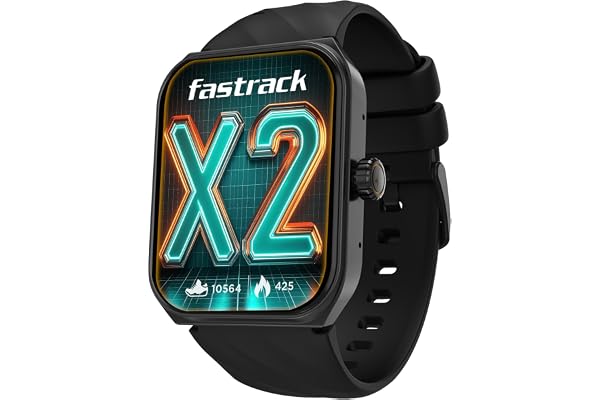 Fastrack New Limitless X2 Smart Watch, 1.91" UltraVU with Rotating Crown, 60 Hz Refresh Rate, Advanced Chipset, SingleSync BT Calling, 100+ Sports Mode & Smartwatch Faces, IP68, (Black)