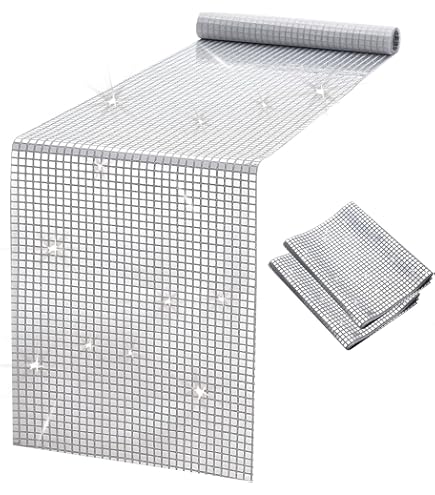 Silber Glitzer Tischläufer – 30x275 Cm, Disco & Retro Style – Für Partys, Hochzeiten & Weihnachten
