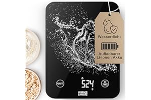LEBENLANG Digitale Waage Küchenwaage Wasserdicht - USB Aufladbar & Inkl. Ladekabel I Bis 10 Kg I Waage Küchenwage für Food & Kitchen Scale I Elektronische Kuchenwagee Digitalwaage Küchenzubehör