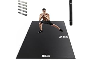 ‎HAPBEAR HAPBEAR Yogamatte XXL- Extra Groß Breit Sportmatte Fitnessmatte Rutschfest 213cm x 152cm/183cm x 122cm x 8mm Dicke, Hoher Dichte Ultra Haltbar PVC, Gymnastikmatte Schuhfreundlich