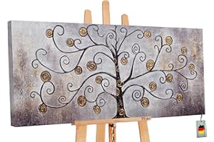 YS Immagine dipinta a mano «L'albero della ricchezza» | Quadri soggiorno dipinti a mano per l'interno Art Quadro dipinto a mano | Quadri arte | Pittura dipinta a mano | Exclusive-gallery