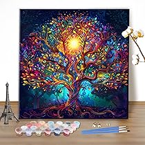 MEIYUDA Malen Nach Zahlen Set - DIY Gemälde 40x40cm Mit 3 Pinseln