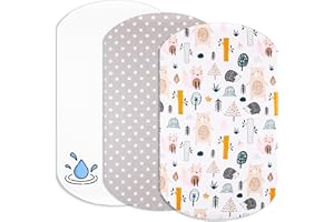 Lovely Hippo Draps Housses Cododo + 1 Alèse Protège Matelas Compatible Iora Cododo - Drap Housse Cododo 100% Coton - Alèse 100% Imperméable (Animaux Forêt, 60 x 80 cm)