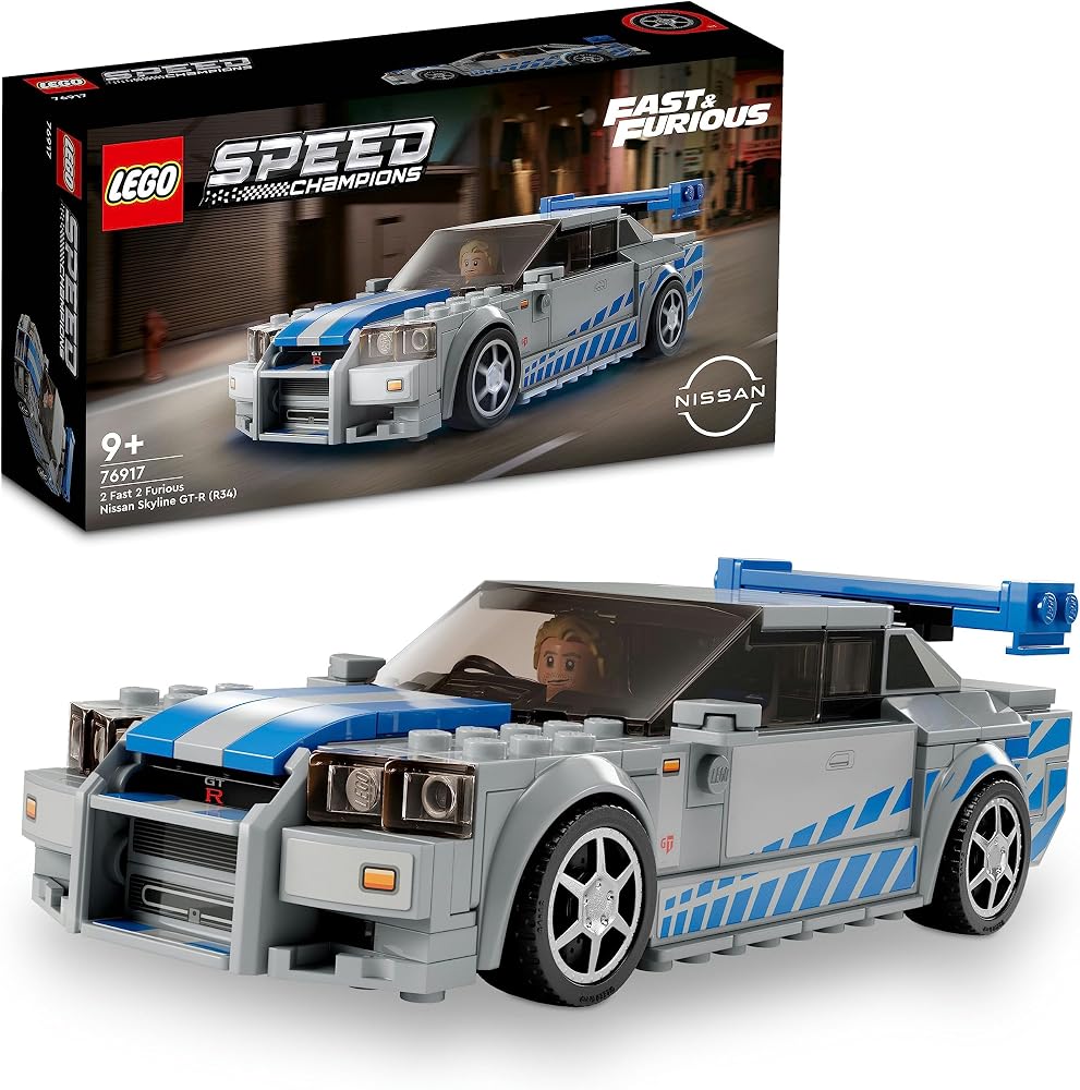 LEGO Speed Champions Daha Hızlı Daha Öfkeli Nissan Skyline GT-R (R34) 76917 | 9 Yaş ve Üzeri Çocuklar için 1 Minifigür İçeren Yaratıcı Oyuncak Yapım Seti, Hediye Fikri (319 Parça)