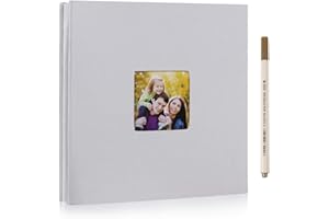 RECUTMS Large Photo Album Self Adhesive Magnetic Self-Stick Page Scrapbook Hand Made DIY Albums Holds 3X5, 4X6, 5X7, 6X8,8X10 Photos Family Album Travel Memory Book (White-Large)…