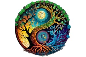 Puzzles en Bois, KAAYEE Yin Yang Puzzle, Puzzle Bois Adulte, Wooden Puzzle Impossible, Puzzle Bois avec Boîte-Cadeau en Bois (Yinyang-C, L)