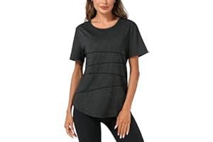 Terecey Maglietta Sportiva Donna Fitness Maglia Palestra Asciugatura Rapida T-Shirt Manica Corta per Jogging Running Yoga Corsa S-XXL