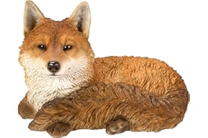 Vivid Arts Volpe che riposa nella vita reale | Decorazione in resina per la casa o il giardino | XRL-RFOX-D