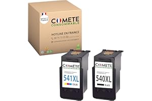 COMETE CONSOMMABLE COMETE - 540 541 XL - Fabriqué en France - Pack de 2 Cartouches d'encre Compatibles avec Canon PG-540 CL-541 XL / 540XL 541XL - Cartouche Canon MX475 pour Canon TS5151 Cartouche TS5150