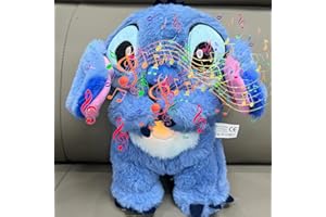 MEITIANFSE Breathing Stitch,Anxiety Relief for Adults,Blue Alien with Rhythmic Breathing,Otters Sleep Buddy For Adults Sleeping,2024 New Breathing Cartoon Stuffed Animal,Breathing Teddy Bear for Anxiety (Blue)