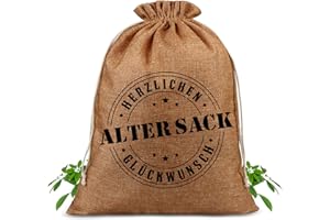 TUZELIYA Geschenkbeutel Alter Sack Herzlichen Glückwunsch - Lustige Geschenke für Männer - Witzige Geschenke für 30 40 50 60 Geburtstag Männer - Verpackung Geburtstagsgeschenk (40x30 cm)