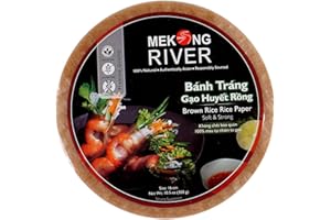 👍 💖 Lyan Mekong River Banh Trang Vietnamese Rice Paper Wrappers, Spring Roll Wrappers, Rice Wrappers for Vegan Spring Rolls- (300g Square 22cm)