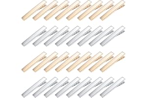 MNIXY 160 sztuk metalowych spinek do włosów, aligator krokodyla, spinki do włosów, 45 mm, spinki do włosów, spinki do włosów, pojedyncze spinki do włosów, dla kobiet i dziewcząt, kokardki, srebrne/złote