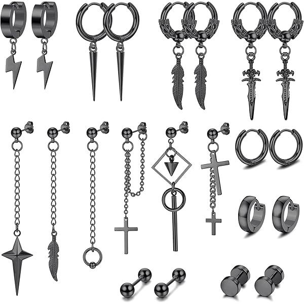 Orecchini A Perno Polpo In Acciaio Inox - Uomo/Donna - Stile Punk Rock Con Chiusura A Vite