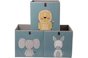 2friends Kallax set di 3 scatole portaoggetti, scatola dei giocattoli per scaffale Kallax, scatola portaoggetti per bambini 33x33x33 cm, perfetta per scaffali a cubo, portaoggetti per la cameretta de