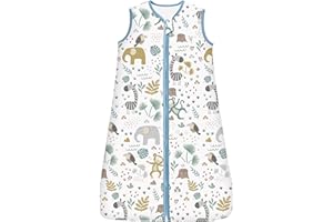 Chilsuessy Schlafsack Baby 2.5 Tog Winterschlafsack Babyschlafsack aus Baumwolle Kinder Winter Schlafsack ohne Ärmel für Jungen und Mädchen, Beautiful Forest, 130cm/Baby Höhe 120-140cm