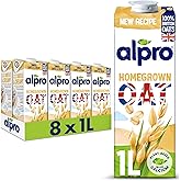 Alpro Oat Plant-Based Long Life Drink - 100% British Oats - Vegan Dairy Free & Lactose Free Milk Alternative - 1L (Pack of 8)