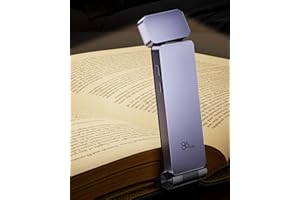 86lux Luce per Lettura Libri a Letto, Luce Lettura Libro Notturna Ricaricabile LED Ultra Leggera con, 3 Colori Ambra & Luminosità Regolabile, Flessibile per Bambini e Amanti dei Libri, Viola