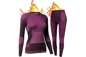 UNIQUEBELLA Conjunto de Ropa Interior térmica para Mujer Extra cálida Capa Base de Manga Larga para el frío Invierno, Deportes Extremos esquí, Senderismo…