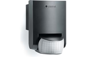 Steinel Bewegungsmelder IS 130-2 schwarz, 130° Bewegungssensor, 12 m Reichweite, für den Innen- und Außenbereich, IP54
