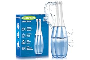PROPODUSCHE Tragbar Po Dusche Toilette Bidet - 2 Set Podusche für Frau,Intimdusche für Schwangerschaft, Wochenbett und Reisen,mit Schrägdüse und Beutel, 450ml, Blau