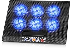 UTEN Laptop Cooling Pad, Laptop cooler, Laptop Cooling Stand Ergonomic with 6 Ultra Quiet Fans for 12"-17" Laptop Notebook with 2 USB Ports