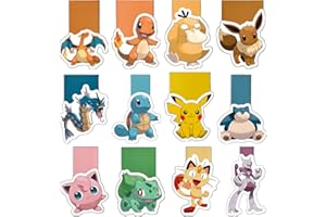 YFCHOTI 12pcs Magnetische Lesezeichen Set für Kinder, Niedliche Cartoon-Anime Magnet Bookmarks Bücherlesezubehör, Mitgebsel Kleine Geschenke für Freunde, Lehrer, Schüler Einschulung und Schulanfang