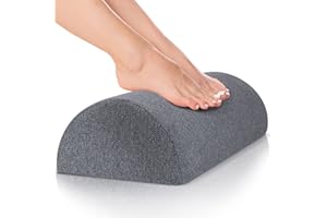 DYNMC YOU Cojín Reposapiés, Gris, Cómodo Reposa Pies de Trabajo Oficina Casa o Viajes, Funda de OEKO-TEX Lavable, Reposa Pies con Base Antideslizante, Soporte para Pies de Diseño Ergonómico Oscilante