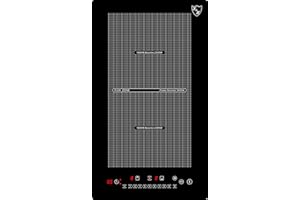 K&H Induktionskochfeld Domino 30-IN-3400FLX [2 FLEXZONEN] - Mobile Induktionskochplatte - Induktionsherdplatte Doppelt - Kochfeld Induktion Stecker, Autark & Tragbar - 3400 Watt - 17 Leistungsstufen