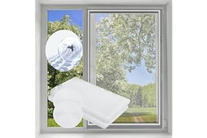 Bokaiya Moustiquaire Fenêtre, Moustiquaire Transparente Universelle pour Fenêtre, Filet Anti-Moustiques Adhésif, DIY Moustiquaire, Bricolage, Taille Maximale de la Fenêtre 150x180cm(Lot de 2, Blanc)