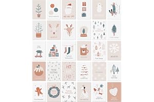 CraftWerk Weihnachtskarten mit Umschlag 30er Set- DIN A6 Klappkarten Grußkarten mit Motiven zu Weihnachten