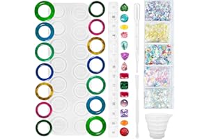 Celepoir Stampo Silicon Anelli Set, Stampo Silicon a Resina Epossidica per DIY Anelli e Gemme, Modello per Gioielli Polimerico Set, Forma in Silicone per Creazioni DIY, Pietre Preziose, Orecchini