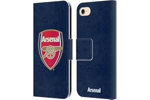 Head Case Designs Officially Licensed Arsenal FC Full Colour Blue Crest 2 Leather Wallet Case Compatible With Apple iPhone 7/8 / SE 2020 & 2022