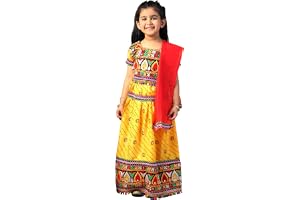 AHHAAAA Kids Embroidered Traditional Ghoomar Lehenga Choli |Chania Choli|Radha Dress|Navratri/Dandiya/Garba Dress with Dupatta for Girls Y0040