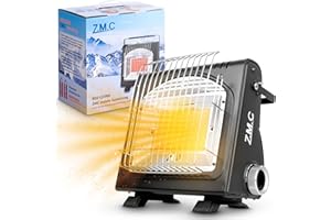 Z.M.C Calentador Portátil 2 en 1 y Estufa de Gas, Calefactor de Camping Multifuncional de Cerámica 1,7 kW para Exteriores e Interiores, Móvil Con Encendido