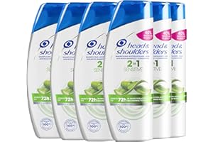 Head & Shoulders, Sensitive 2 in 1 Shampoo e Balsamo Antiforfora, Aloe Vera, Formula 2 in 1, Confezione da 6 x 270 ml
