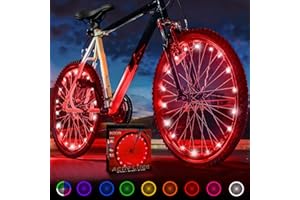 Activ Life Clignotant Vélo (2 Pneus, Rouge) Lumières Vélo Fun pour Le BMX, Les Vélos de Route, Couché, Pliant, Tandem, Vélo Enfants - Lumières de Roues