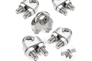 PuretéavHom 12 Pezzi Morsetti per Cavo Acciaio 3mm Morsetti Serracavo in Acciaio M3 Inox 304 DIN741 Morsetti per Filo Stendibiancheria Clip per Cavi Funi Metalliche Cavo Tenda