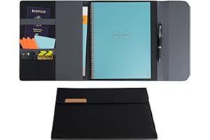 Rocketbook Capsule 2.0 - Funda tipo libro para Core, Panda y Fusion (100% reciclable, con soporte para bolígrafo, cierre magnético y almacenamiento interior, color negro, carta, 21,5 x 28 cm