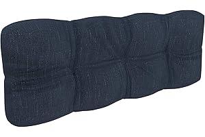 POKAR Cuscino-schienale Imbottito 120x40cm per Divano da Giardino, fodere asportabile e lavabile, Spalliera per Bancali, Interno ed Esterno, DYI - fai da te, senza Pallet, blu scuro
