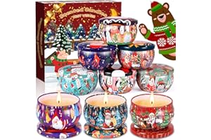 BARAKYEG Candele Profumate Natalizie,9 pezzi SetCera di Soia Naturale Aromaterapia, Natale Compleanno La Festa Nuziale,Regalo per Mamma Donna Yoga