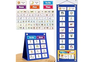YIZEMAY Visual Timetable for Autistic Children, Autism Sensory Equipment Now and Next Board Special Needs Developmental Adhd Aids Toys Daily Routine Chart for Autism(A)