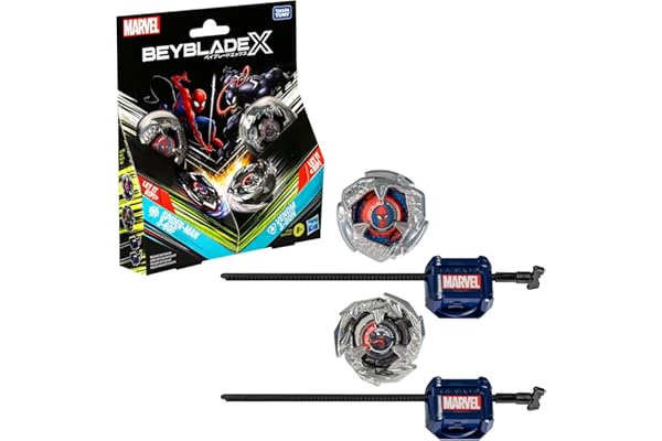 Beyblade X Marvel Collab Spider-Man 3-60F vs. Venom 3-80N, Multipack