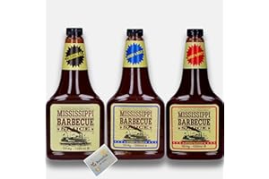Mississippi BBQ 3 Sorten Vorteilsset Original Barbecue + Sweet 'n Spicy + Sweet 'n Mild + Benefux. Erfrischungstuch