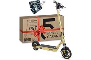ZWHEEL ZFOX MAX | Patinete Eléctrico Adultos Homologado DGT - 800W MAX, 50km Autonomía, IP54 Resistencia al Agua, Ruedas 10" - Llave NFC, Intermitentes, Doble Suspensión, Frenos AER