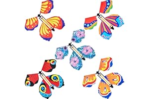 SUMIND 5 Pieces Magic Fairy Flying Butterfly Wind up Butterfly Toy Flying Butterfly Decorations for Surprise Wedding Birthday Gift